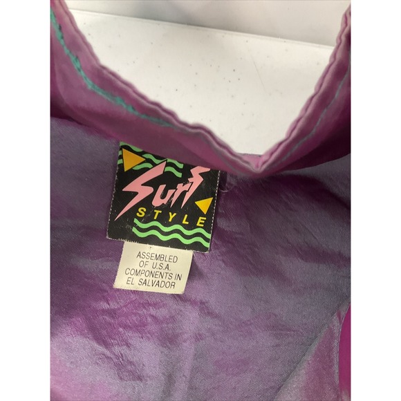 Vintage Surf Style Jacket 90s Volleyball Seaside Heights Resort New Jersey O/S - Picture 4 of 9